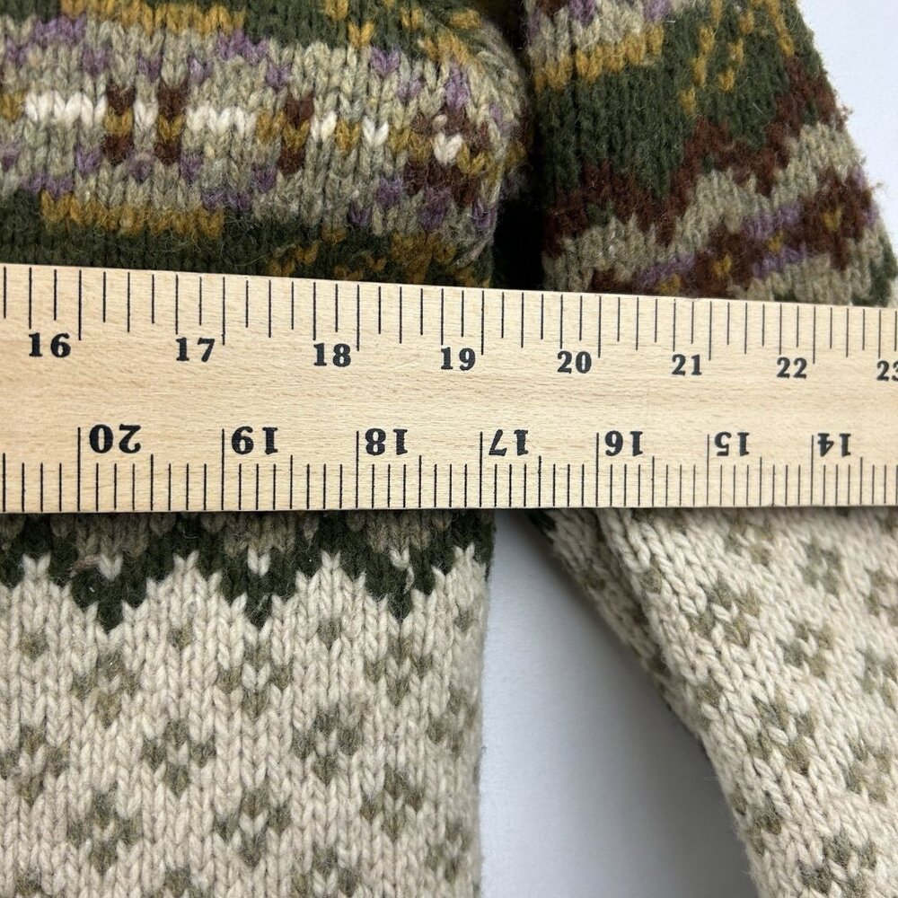 Eddie Bauer XL Womens Cardigan Sweater Wool Blend Fair Isle Shawl Collar VTG - Picture 5 of 16